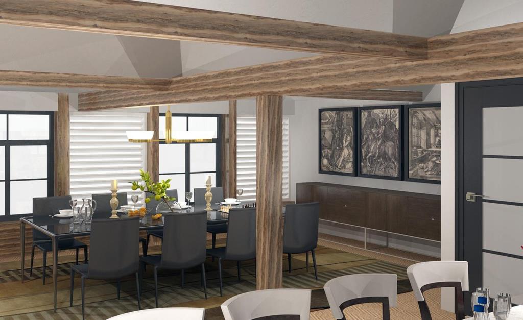 Lot: 101 - FORMER BREWERY WITH PLANNING FOR RESIDENTIAL CONVERSION - CGI of the Proposed Dining room